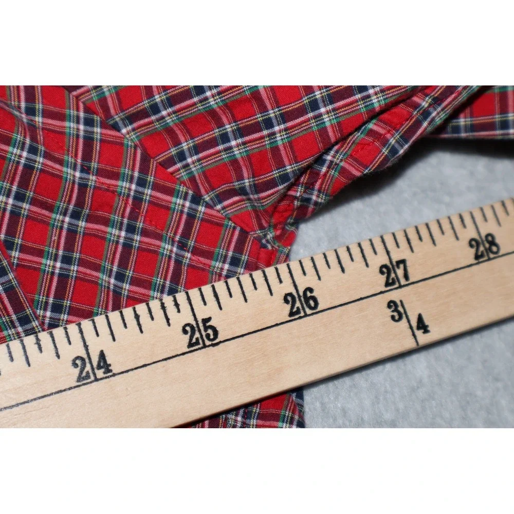 Polo Ralph Lauren Button Down Shirt Mens Large Red Plaid Blake Cotton